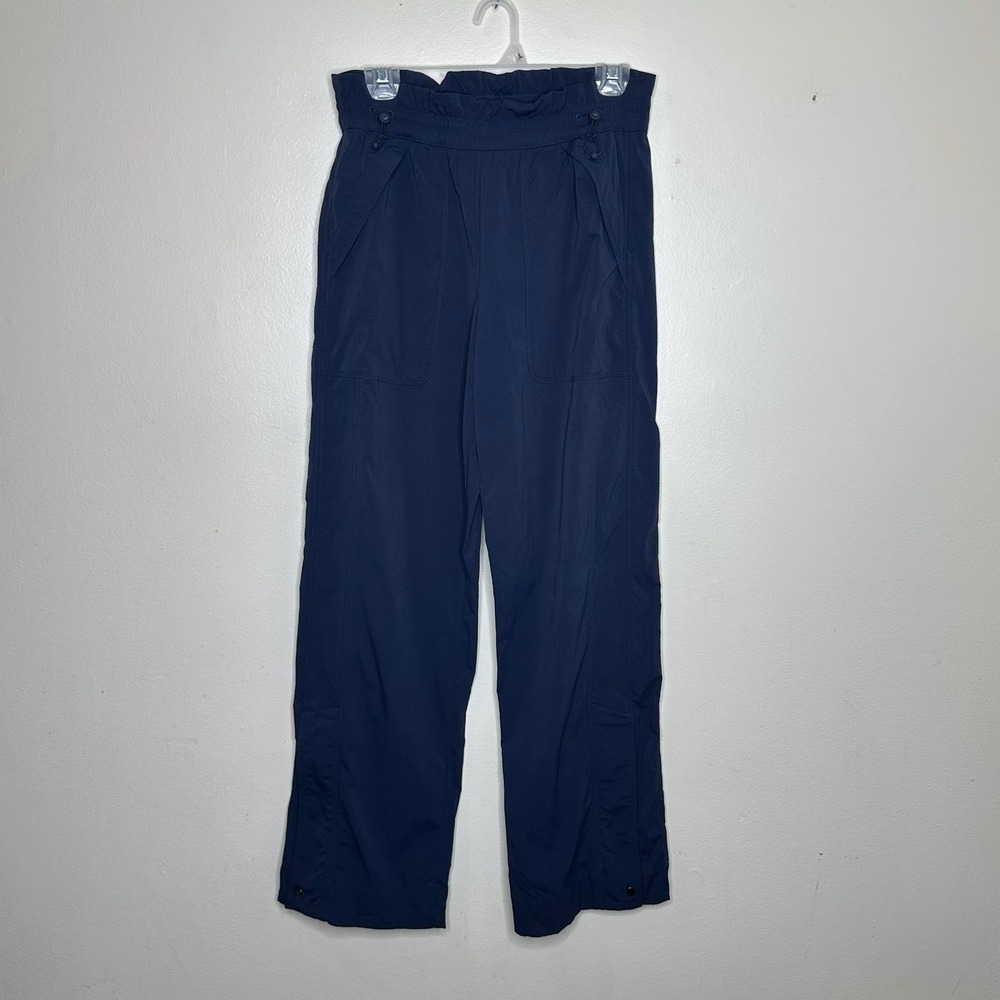 Athleta Trekkie High Rise Parachute Pants Navy Blue Elastic Waist Hiking Size 4 - Picture 3 of 12